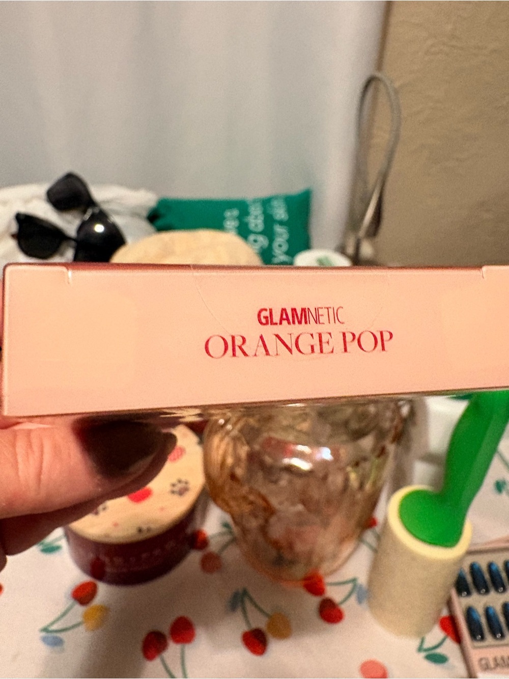 GLAMnetic Orange Pop Short Almond Press-On Nails - Picture 5 of 5